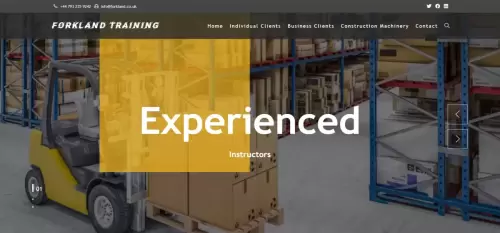 website design for forklift training center forkland