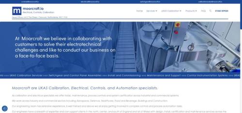 website design for a renowned calibration service company moorcroft